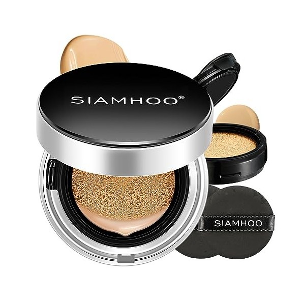 SIAMHOO Fond de Teint Air Cushion CC Crème avec SPF50+ Couvrance complète Légèreté Longue durée Contrôle de lhuile pour tous