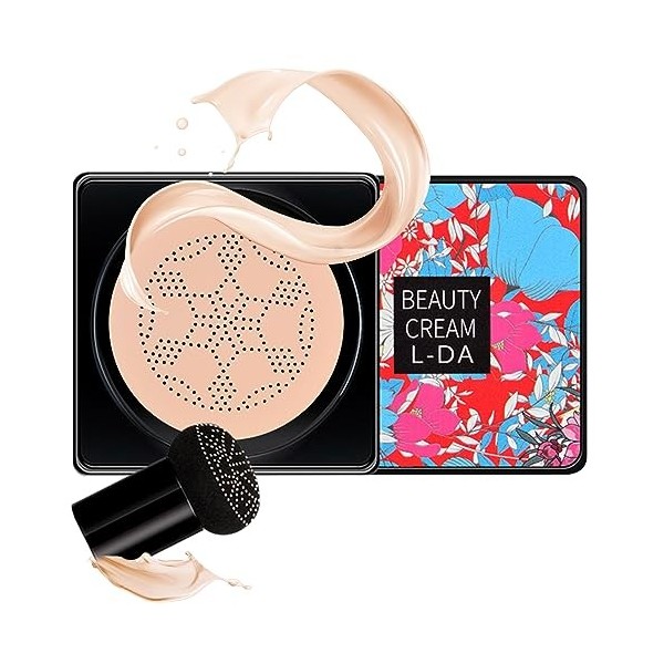 Champignon Hier Air Cushion CC Cream Foundation, correcteur du maquillage nude durable Pigment hydratant CC Liquid Foundation