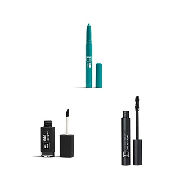 3INA MAKEUP - Vegan - The 24H Eye Stick 880 + The Longwear Lipstick 900 + The 24h Level Up Mascara 900 - Stick dombres à pau