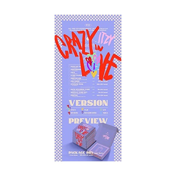 ITZY - Crazy in Love [Random Ver.] Vol.1 Album + Cartes photos supplémentaires