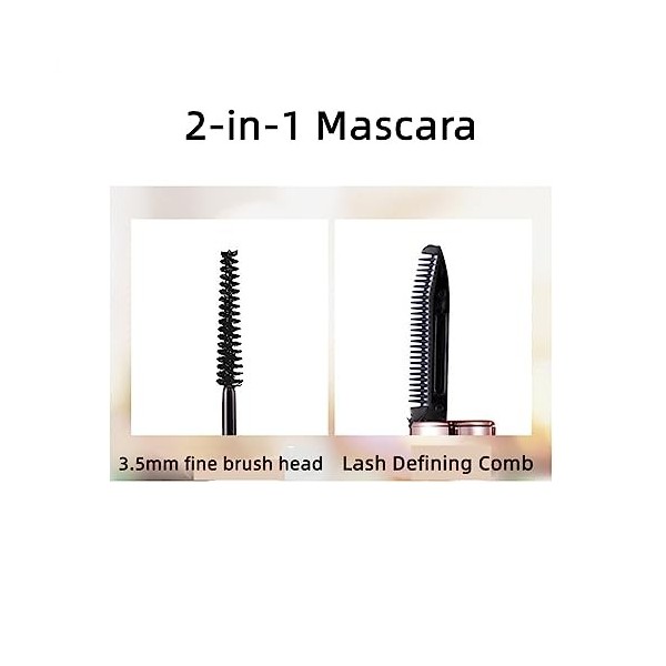 Mascara noir avec peigne de cils, cils imperméables et volumineux, mascara de longue durée, résistant aux taches, prospérant 