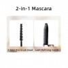 Mascara noir avec peigne de cils, cils imperméables et volumineux, mascara de longue durée, résistant aux taches, prospérant 