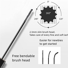 Mascara 4D, brossé pour les cils courts, mascara allongeant et épaississant imperméable pour un maquillage des yeux longue du
