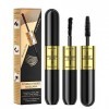 Mascara fibre de soie 4D,Silk Fiber Volume Mascaraa,mascara 2 en 1 pour un allongement naturel, Allongement de cils extra lon