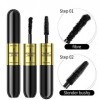 Mascara fibre de soie 4D,Silk Fiber Volume Mascaraa,mascara 2 en 1 pour un allongement naturel, Allongement de cils extra lon