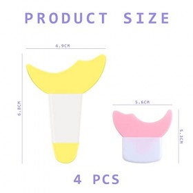 Lot de 4 pochoirs pour fard à paupières, boucliers longs et courts en silicone pour fard à paupières, protecteur dapplicateu