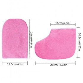 Gants et chaussons de bain en cire de paraffine, réutilisables, pour thérapie par la chaleur, kit de traitement des mains pou