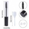 5 Pcs Tube Mascara Vide et Brosse, 10 ml Flacon Mascara Vide Plastique Mascara Tube Rechargeable avec 5 Inserts Caoutchouc 2 