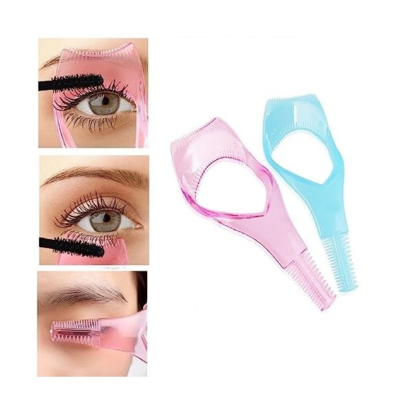 3 En 1 Maquillage Cils,Mascara Guide Applicateur,Outil Supérieur Inférieur Mascara Guide,Applicateur Cils Peigne Cosmétique O