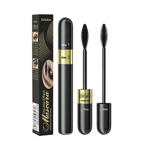 Mascara 2 Brosses, Mascara 2 en 1 pour un effet naturel dallongement et dépaississement,Cils extra longs imperméables,Cils 