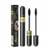 Mascara 2 Brosses, Mascara 2 en 1 pour un effet naturel dallongement et dépaississement,Cils extra longs imperméables,Cils 