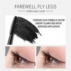 Mascara pour cils 4D, Cils imperméables plus volumineux, Mascara liquide longue durée en brosse en silicone anti-taches