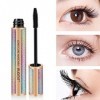 Mascara Noir, Mascara Imperméable en Fibre de Soie 4D, Rend les Cils Plus Longs, Plus épais et Recourbés, Sans Grumeaux, Long