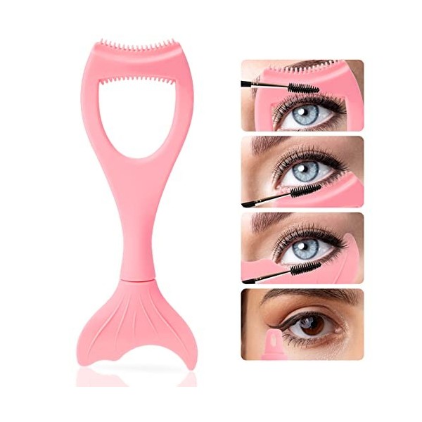 Garde-mascara sirène, séparateur de cils, applicateur en silicone pour mascara, applicateur réutilisable pour cils de maquill