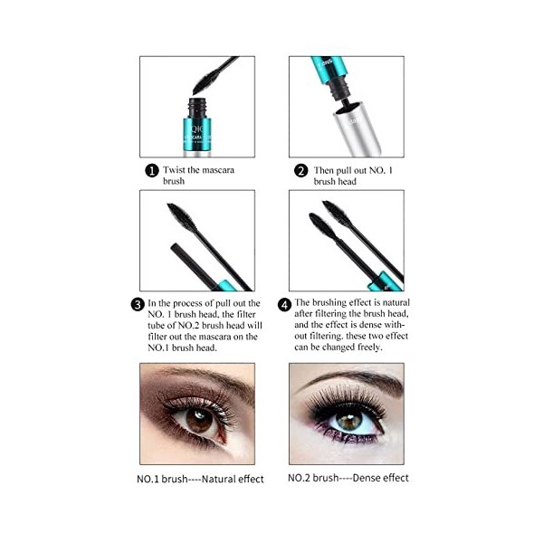 4d Silk Fiber Lash Mascara Waterproof & Smudge-Proof Mascara Longue DuréE Black Volume And Length Length All Day Full No Clum