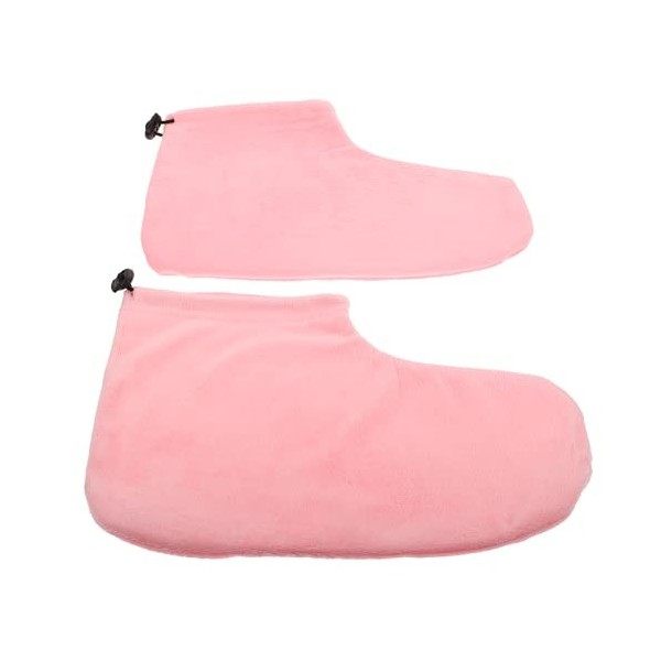 Lurrose 1 paire de chaussons en cire de paraffine pour le bain - Rose