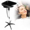 Bac lave tête coiffure avec pied, Lave-tête sur Pied Lave- tête Coiffure Bowl Réglable Hauteur Bassin Eévier avec Vidange Sal