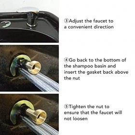 Robinet de Bassin de Shampooing de Salon, Valve de Mélange en Métal Tuyau de Robinet de Bol de Shampooing Professionnel pour 