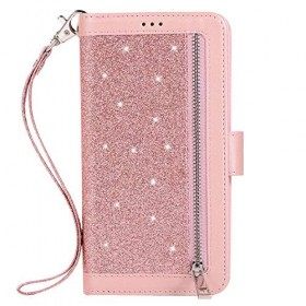 Étui Coque Samsung Galaxy A71,Housse Protection en Cuir à Rabat Portefeuille Etui Bling Glitter Paillettes Brillant,JAWSEU Po