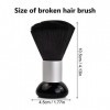 Anseom Brosse de Cou de Coiffure Doux Nylon Balais à Cou Brosse à Cheveux Avec Manche en Plastique Noir Balais à Cou coiffeur