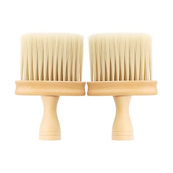 Tiardey 2 pièces Brosse à poussière de Cou de barbier, Brosse à Cheveux de Nettoyage Professionnelle de plumeau de Cou de bar