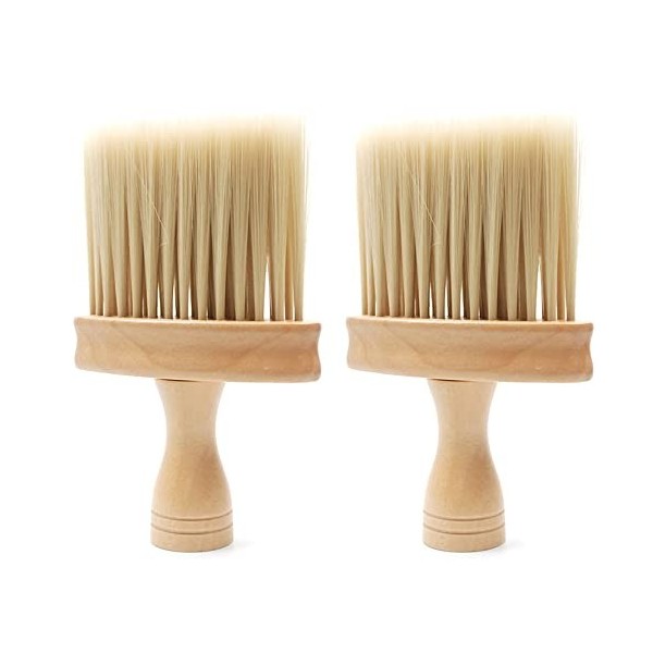 Tiardey 2 pièces Brosse à poussière de Cou de barbier, Brosse à Cheveux de Nettoyage Professionnelle de plumeau de Cou de bar