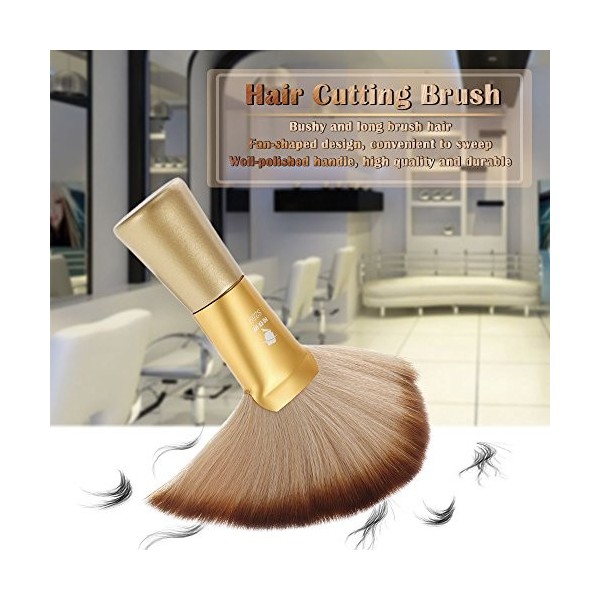 HUIOP Coupe de Cheveux en Forme de Sweep Fan Brush Salon de Coiffure Neck Chiffon Pinceau Visage Plumeau Professionnel Coiffu