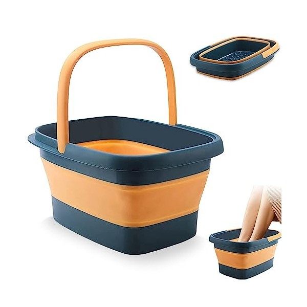 Udbrud Bassin de Bain de Pieds Pliable, Baril De Pédicure Pliant Avec Poignée de Transport Grand Portable Bassin de Bain de P