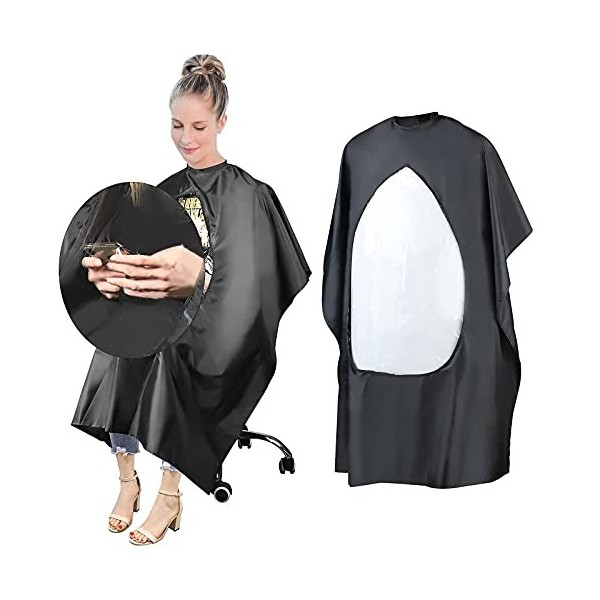 URAQT Capes de Coiffeur de Salon Pleine Longueur, Robe de Coiffure Professionnelle en Nylon Imperméable pour Coupe de Cheveux