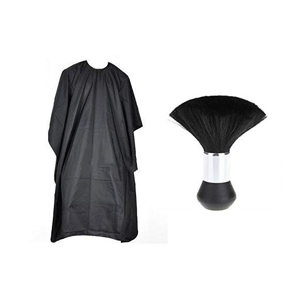 Fleymu Capes de Coupe Cou Brosse Set Noirs Salon Tissu Capes de Cheveux Unisexe Tablier de Coiffure Cape Robe Convient au Sal
