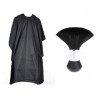 Fleymu Capes de Coupe Cou Brosse Set Noirs Salon Tissu Capes de Cheveux Unisexe Tablier de Coiffure Cape Robe Convient au Sal
