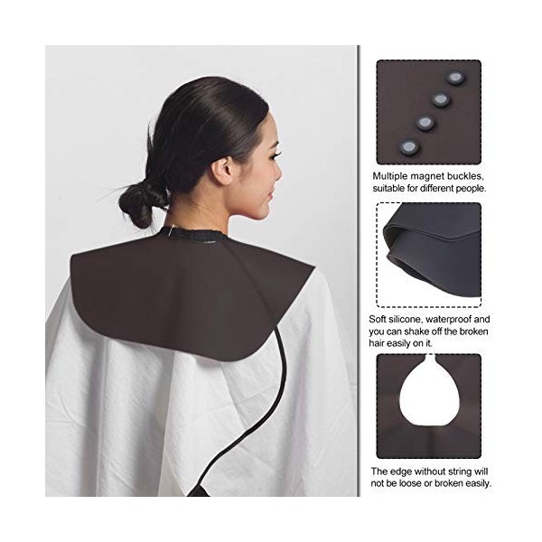 Coiffure Cape, Layhou Col Magnétique pour Coiffeurs Noir pour Coupe, Soft Salon Haircut Épaule Wrap, Capes de Coupe, Teinture