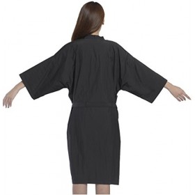 Robe de salon pour client style kimono, Capes de salon de coiffure – 109 cm de long Noir 