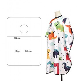 1 pièces Cape de Coupe de Cheveux de Salon, Cape de Coiffeur pour Enfants, Tablier de Barbier Motif Dinosaure Tablier de Coif