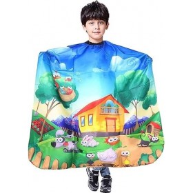 BOBOZHONG Tablier de Coiffure d’Enfants,Cape de Coupe de Cheveux d’Enfants,Tablier de Barbier,imperméable Cape de coiffure po