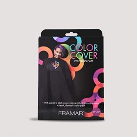 FRAMAR Cover Salon avec Poitrine et décolleté caoutchoutés, Cape Teinture, coloriage, Fournitures de cosmétologie et Colorati