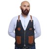 FLAMIA & JABZ Tablier style gilet pour barbier, coiffeur et coiffeur professionnel blanc cassé 