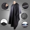 Delkinz Cape de barbier grande taille avec fermeture à pression réglable imperméable Cape de salon de coiffure pour hommes, f