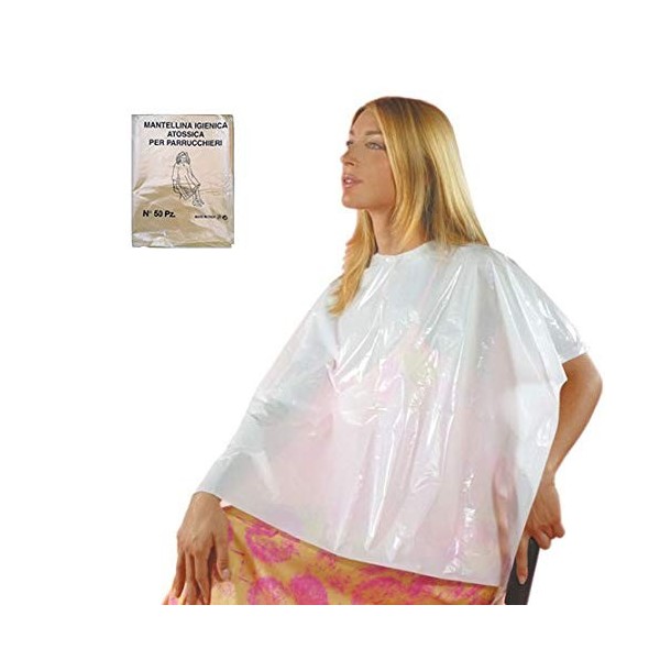 Cape professionnelle Hygiénique atoxique pour perturbes, pour Teinte colis de 50 pcs Transparent Made in Italy La couleur peu