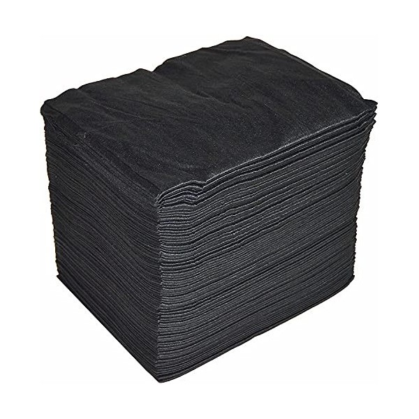 Lot de 100 serviettes jetables Spun-Lace 40 x 80 cm Noir