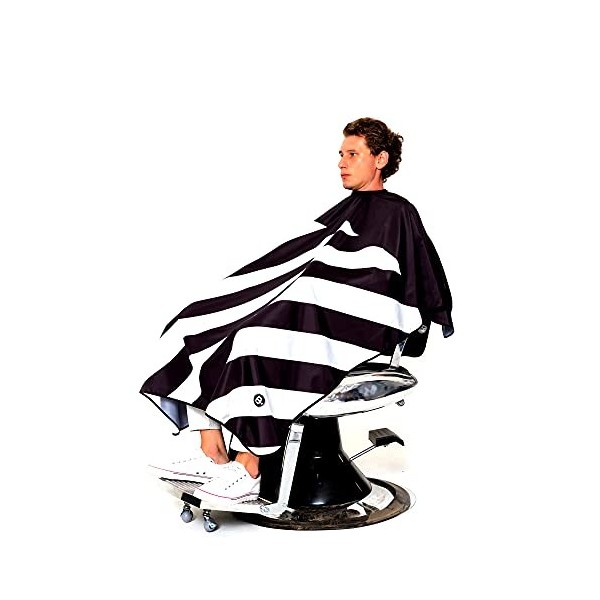 Barbermood Barber Cape de salon professionnel, barbier Cape, 138 cm x 158 cm, imperméable, perméable à lair, réglable, lavab