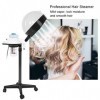 Sèche-cheveux professionnel pour salon Spa, vapeur, avec support pour colorer les cheveux et conditionnement permanent Blanc