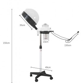 Sanqiao Salon Cup Vapeur à cheveux avec pied et support à roulettes pour colorer Perm Conditioner Steaming Blanc