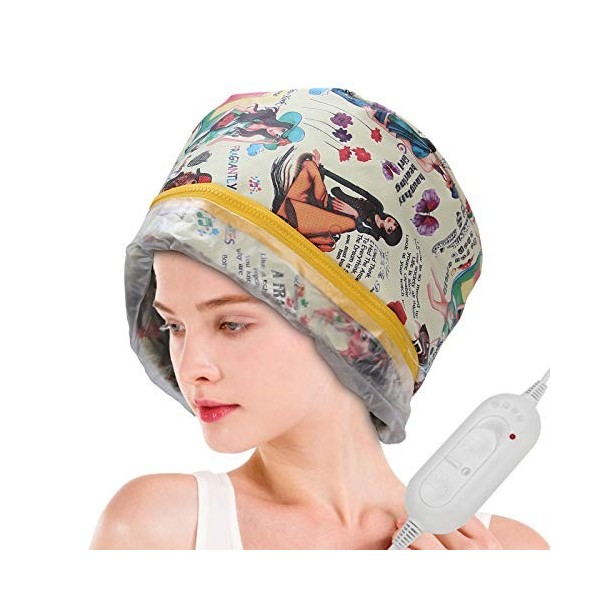 Brrnoo Capuchon chauffant électrique avec 3 modes de réglage de la température pour cheveux - Traitement thermique - Pour séc