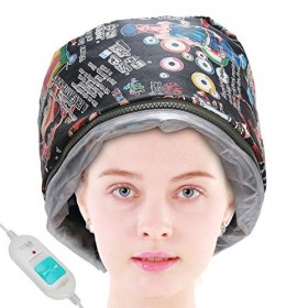 Brrnoo Bonnet de soin des cheveux SPA - Avec thermostat - 3 niveaux - Chauffant électrique - Réglable - Pour soins capillaire