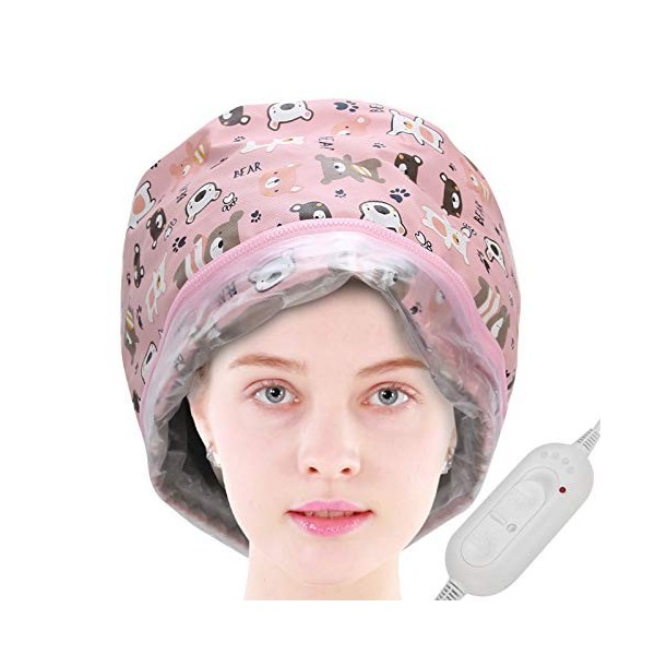 Bonnet Chauffant électrique pour Cheveux, 1 Outil de Soin des Cheveux Détachable pour Chapeau de Vapeur de Traitement Dhuile