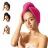 MyBalance Body Lot de 2 serviettes turban pour cheveux longs Rose