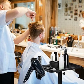 Plateau de coiffeur en aluminium, chariot professionnel pour coiffeur en hauteur réglable 27,2 – 43,3 pouces, chariot de salo