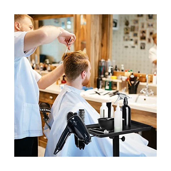 Plateau de coiffeur en aluminium, chariot professionnel pour coiffeur en hauteur réglable 27,2 – 43,3 pouces, chariot de salo
