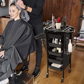Chariot de Beauté à roulettes 6 Étages sur roulettes avec 5 Tiroirs, Table Service Trolley pour Salon de Coiffure, Cuisine, S